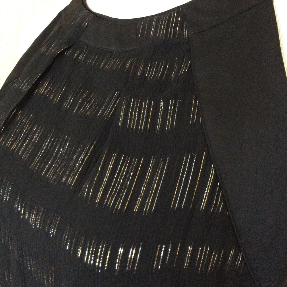 Silk top White House Bl Market Tunic silk top halter style black gold metallic - Picture 5 of 6